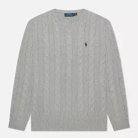 Мужской свитер Polo Ralph Lauren Driver Cotton Cable, цвет серый, размер XXL