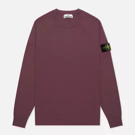 Мужской свитер Stone Island Crew Neck Light Raw Cotton, цвет бордовый, размер XL