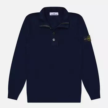 Мужской свитер Stone Island Lambswool Regular Half Zip, цвет синий, размер L