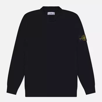 Мужской свитер Stone Island Lambswool Regular Ribbed Neckline, цвет чёрный, размер L