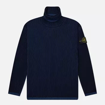Мужской свитер Stone Island Vanise Full Rib RWS Wool Turtle Neck, цвет синий, размер L