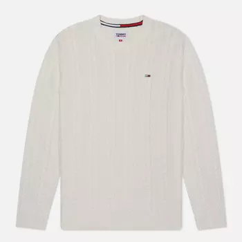 Мужской свитер Tommy Jeans Regular Cable, цвет белый, размер XL