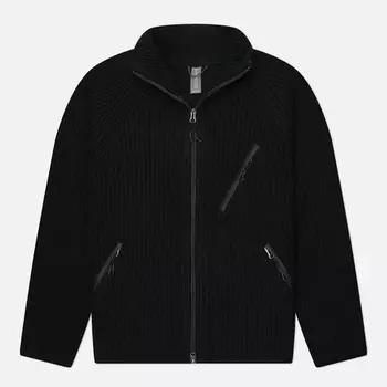 Мужской свитер UNAFFECTED Zip-Up Knit, цвет чёрный, размер L