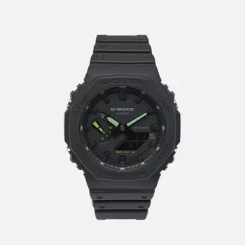 Наручные часы CASIO G-SHOCK GA-2100-1A3 Neon Accent, цвет чёрный