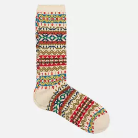 Носки Anonymous Ism Fair Isle Crew, цвет бежевый, размер 44-46 EU