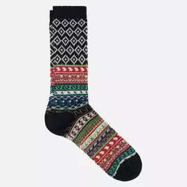 Носки Anonymous Ism Fair Isle Jacquard Crew, цвет чёрный, размер 44-46 EU