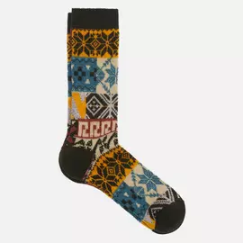 Носки Anonymous Ism Multi Jacquard Pattern Crew, цвет оливковый, размер 44-46 EU