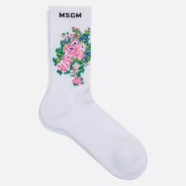 Носки MSGM Bouquet Flowers, цвет белый, размер 35-40 EU