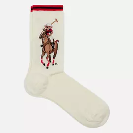 Носки Polo Ralph Lauren Club Bear Crew Single, цвет белый, размер 35-40 EU