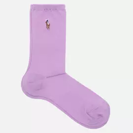 Носки Polo Ralph Lauren Flat Knit Polo Pony Crew Single, цвет фиолетовый, размер 35-40 EU