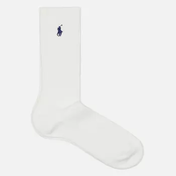Носки Polo Ralph Lauren Stretch Cotton Blend Crew Single, цвет белый, размер 40-46 EU