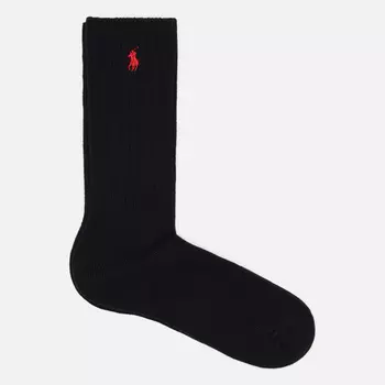 Носки Polo Ralph Lauren Stretch Cotton Blend Crew Single, цвет чёрный, размер 40-46 EU