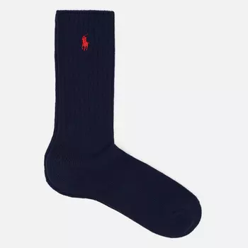 Носки Polo Ralph Lauren Stretch Cotton Blend Crew Single, цвет синий, размер 40-46 EU
