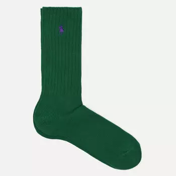 Носки Polo Ralph Lauren Stretch Cotton Blend Crew Single, цвет зелёный, размер 40-46 EU