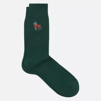 Носки Polo Ralph Lauren Waffle Dog Crew Single, цвет зелёный, размер 42-46 EU