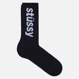 Носки Stussy Helvetica Jacquard Crew, цвет чёрный, размер 40-46 EU