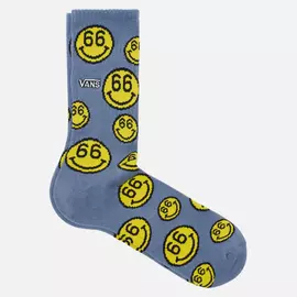 Носки Vans 66 Smiley Crew, цвет голубой, размер 42.5-47 EU