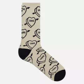 Носки Vans Love Hate Crew, цвет бежевый, размер 38.5-42 EU