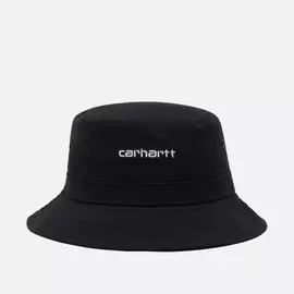 Панама Carhartt WIP Script Bucket 7.7 Oz, цвет чёрный, размер M-L