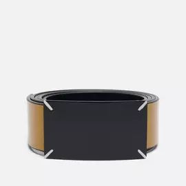 Ремень Maison Margiela Four Stitch Buckle Leather, цвет жёлтый, размер 110