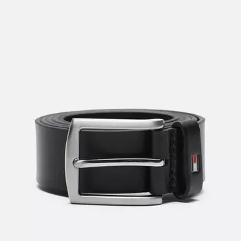 Ремень Tommy Jeans Denton Flag Keeper Leather, цвет чёрный, размер 105