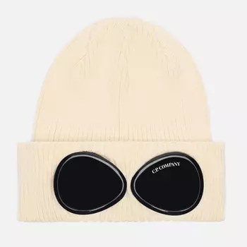 Шапка C.P. Company Cotton Goggle Ribbed, цвет бежевый