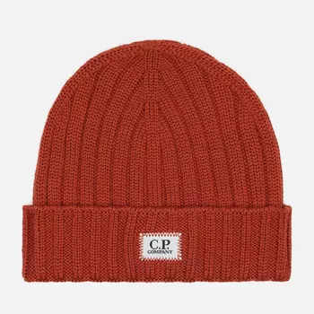 Шапка C.P. Company Extra Fine Logo, цвет оранжевый