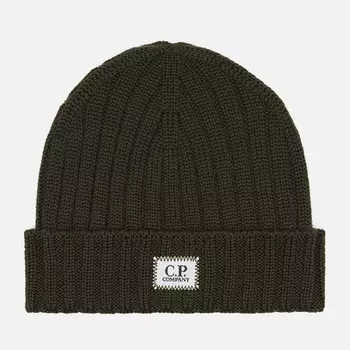 Шапка C.P. Company Extra Fine Logo, цвет оливковый