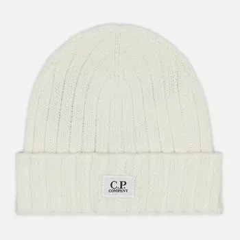 Шапка C.P. Company Extrafine Merino Wool Logo Label, цвет белый