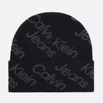 Шапка Calvin Klein Jeans All Over Print, цвет чёрный