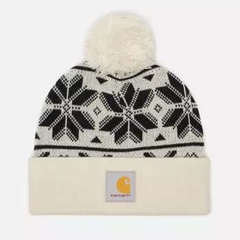 Шапка Carhartt Knit Pom Jacquard, цвет бежевый