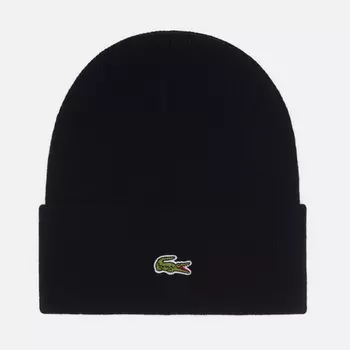 Шапка Lacoste Cuffed Wool, цвет чёрный
