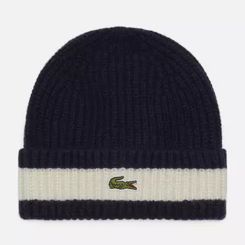 Шапка Lacoste Rib Knit Carded Wool, цвет синий