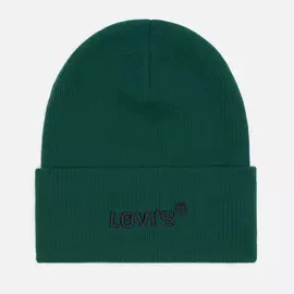 Шапка Levi's Wordmark Beanie, цвет зелёный