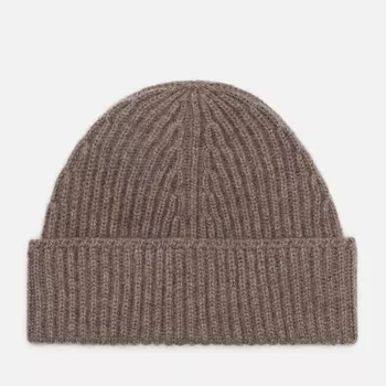 Шапка MKI Miyuki-Zoku Cashmere Ribbed Tag, цвет коричневый