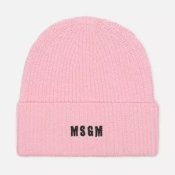 Шапка MSGM M Embroidered Micrologo, цвет розовый