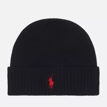 Шапка Polo Ralph Lauren Embroidered Logo Rib, цвет чёрный