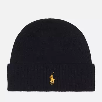 Шапка Polo Ralph Lauren Embroidered Logo Rib, цвет чёрный
