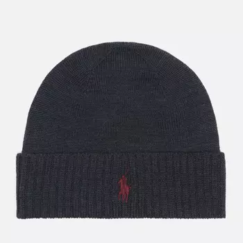 Шапка Polo Ralph Lauren Embroidered Logo Rib, цвет серый