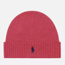 Шапка Polo Ralph Lauren Merino Wool Embroidered Polo Pony, цвет розовый