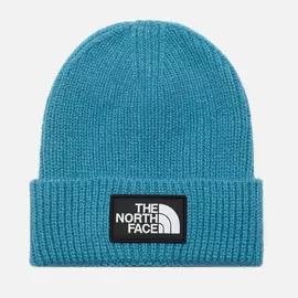Шапка The North Face Logo Box Cuffed, цвет голубой