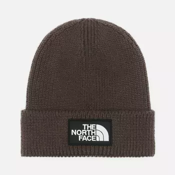 Шапка The North Face TNF Logo Box Cuffed Recycled, цвет коричневый