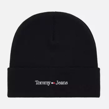 Шапка Tommy Jeans New Logo Embroidery, цвет чёрный