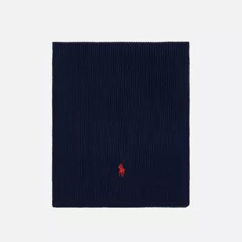 Шарф Polo Ralph Lauren Embroidered Logo Rib, цвет синий