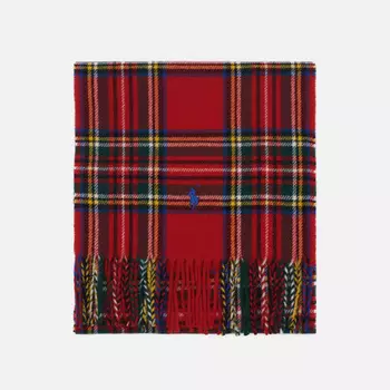 Шарф Polo Ralph Lauren Recycled Wool Tartan Oblong, цвет красный
