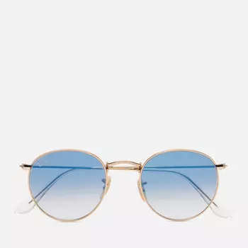 Солнцезащитные очки Ray-Ban Round Flat Lenses, цвет золотой, размер 53mm