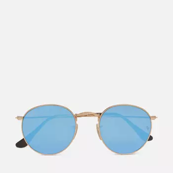 Солнцезащитные очки Ray-Ban Round Flat Lenses, цвет золотой, размер 50mm