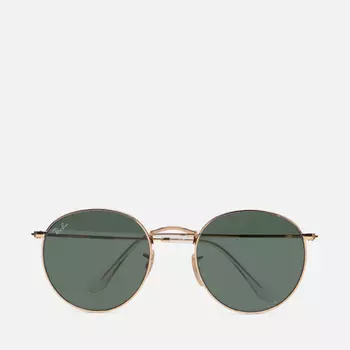 Солнцезащитные очки Ray-Ban Round Flat Lenses, цвет золотой, размер 53mm