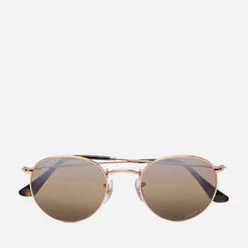 Солнцезащитные очки Ray-Ban Round Metal Chromance Polarized, цвет золотой, размер 53mm