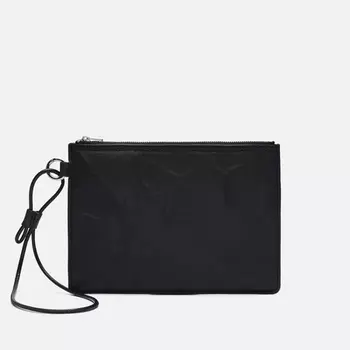 Сумка Y-3 Crinkled Leather Pouch, цвет чёрный